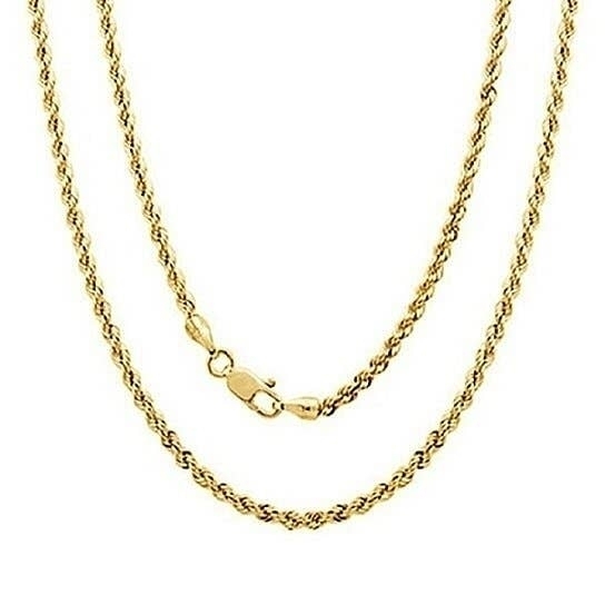 18k Yellow Gold Filled High Polish Finsh 2MM Rope Chain