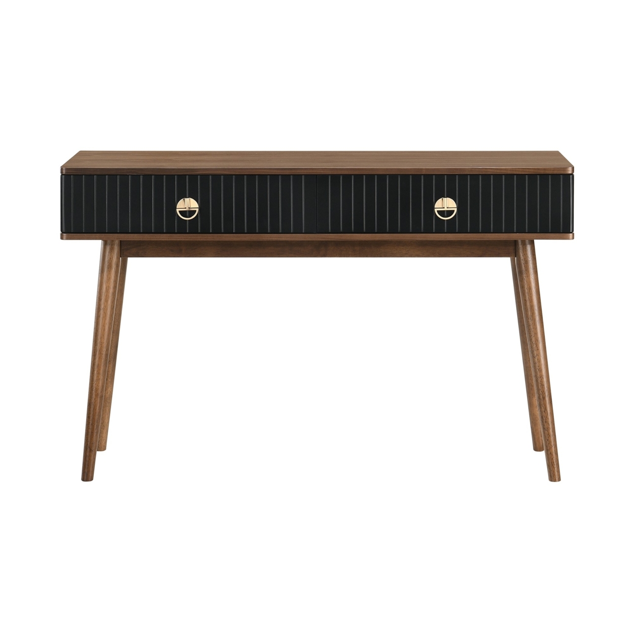 Amigo Black Veneer And Walnut Wood Console Table- Saltoro Sherpi
