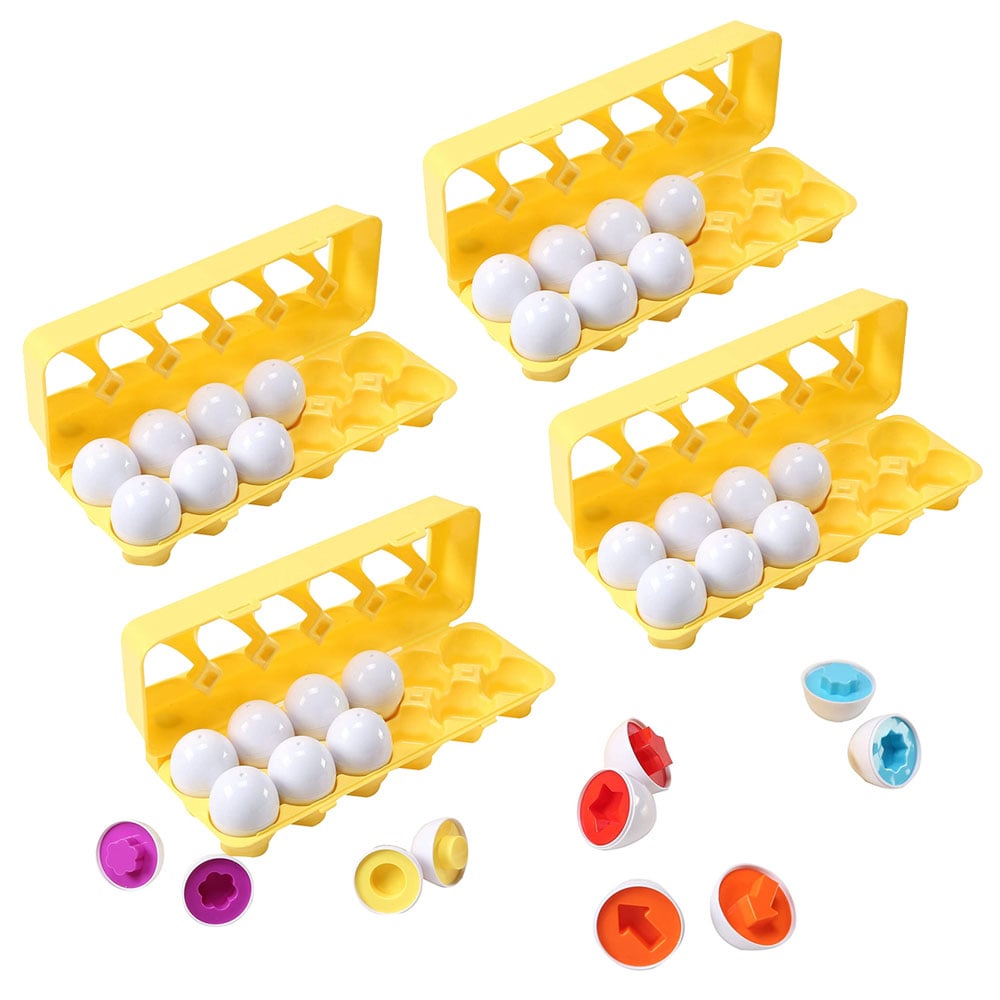 Dimple Fun Egg Matching Toy Toddler STEM Easter Eggs Toys For Kids Educational Color Sorting Toys Montessori Learning Toys Puzzle Set - Pack