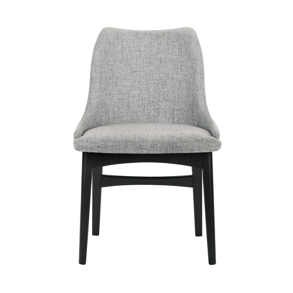 Azalea Gray Fabric And Black Wood Dining Side Chairs - Set Of 2- Saltoro Sherpi