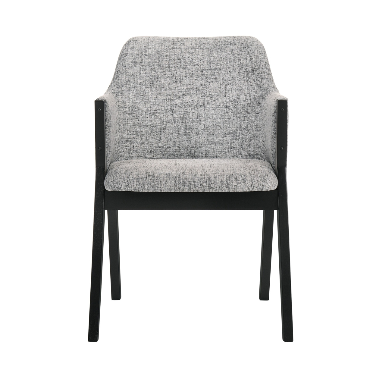 Renzo Light Gray Fabric And Black Wood Dining Side Chairs - Set Of 2- Saltoro Sherpi