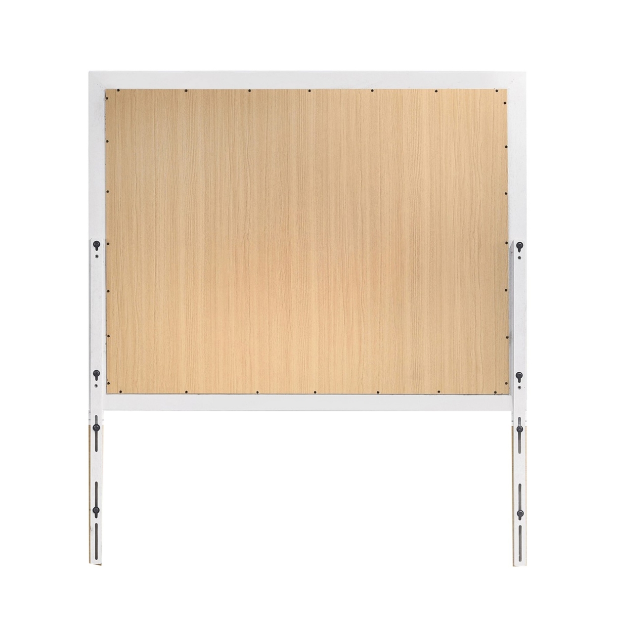 Wall Mirror With Rectangular Molded Wooden Frame, White- Saltoro Sherpi