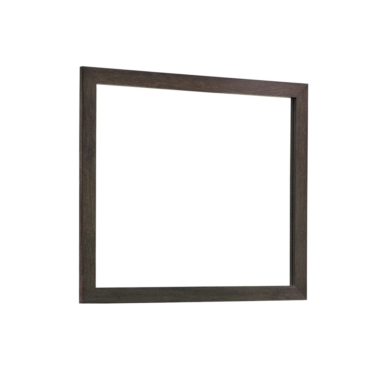 Mirror With Wooden Frame And Mounting Hardware, Dark Brown- Saltoro Sherpi