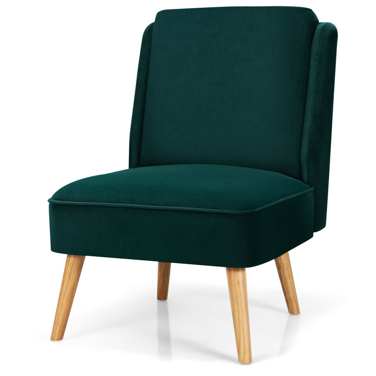 Velvet Accent Chair Single Sofa Chair Leisure Chair With Wood Frame Green