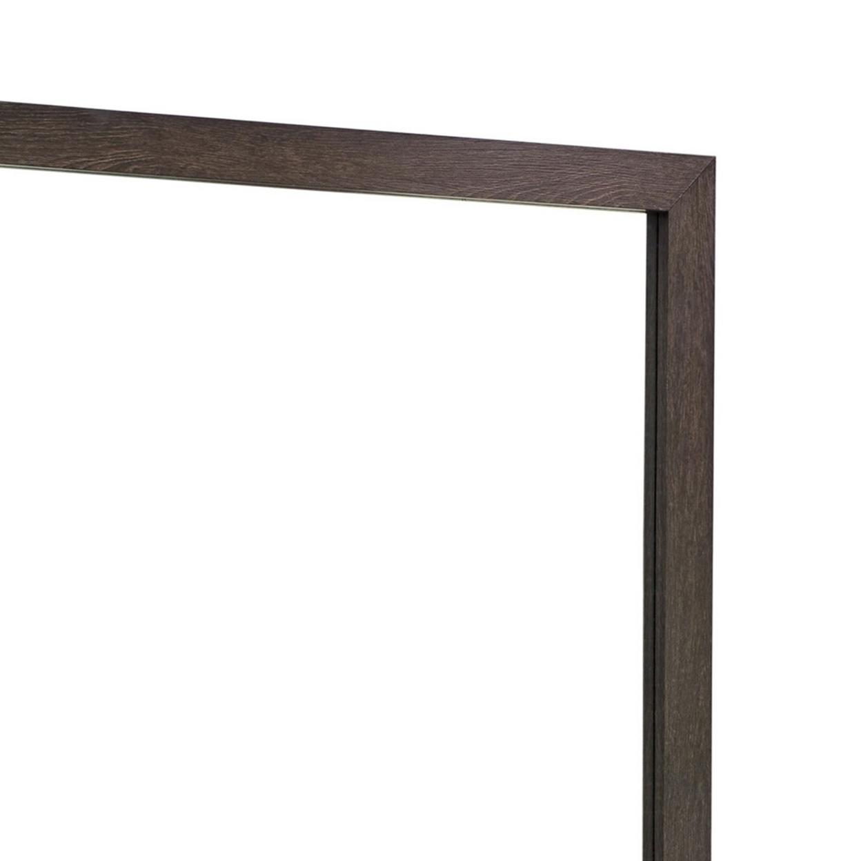 Mirror With Wooden Frame And Mounting Hardware, Dark Brown- Saltoro Sherpi