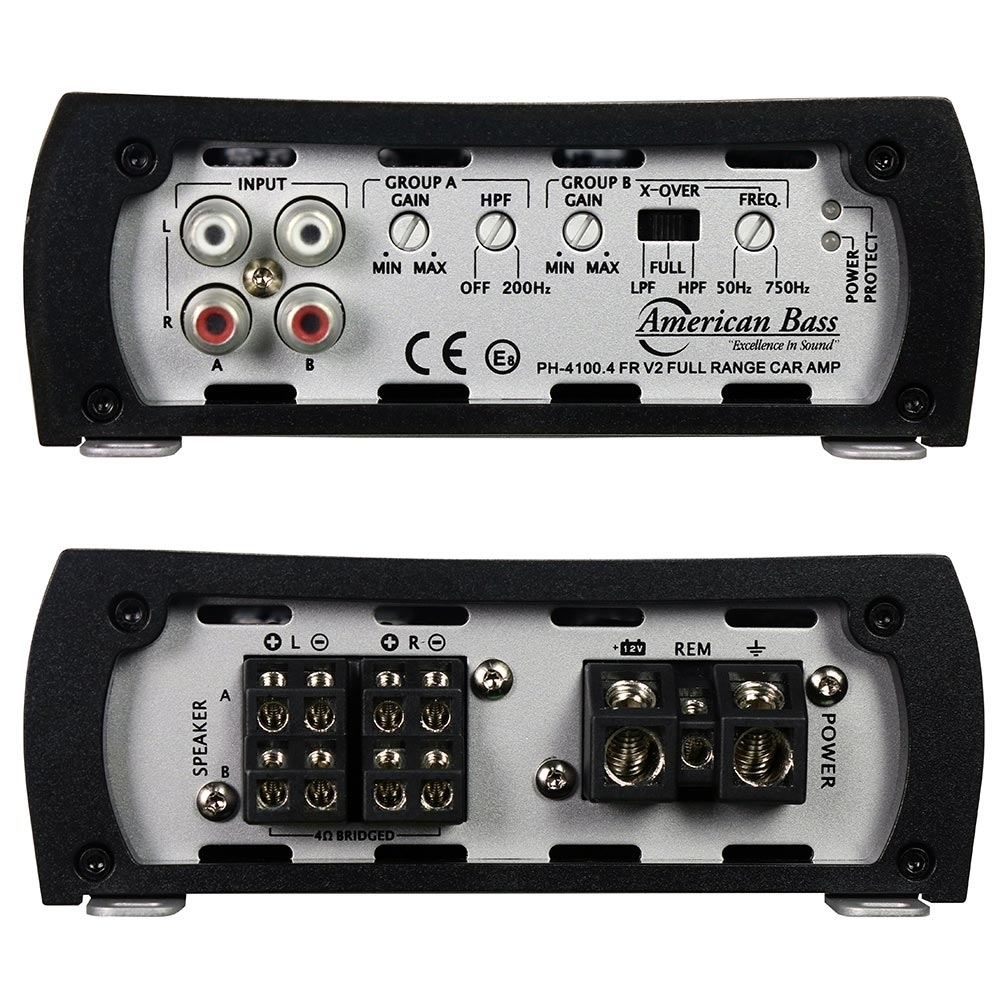 American Bass 480 Watts Class A/B 4 Channel Car Amplifier PH4100FRV2