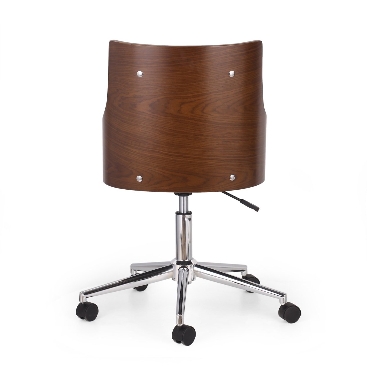 Arvilla Mid-Century Modern Upholstered Swivel Office Chair - Walnut/midnight/chrome