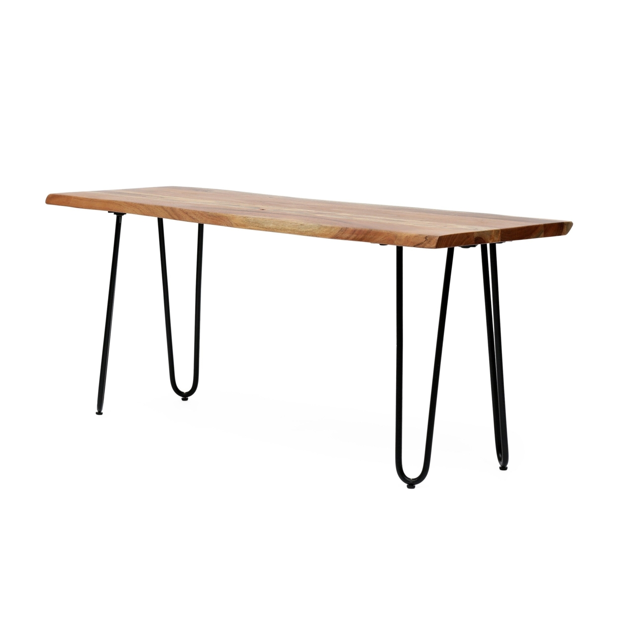Bullard Handcrafted Modern Industrial Acacia Wood Dining Bench With Hairpin Legs