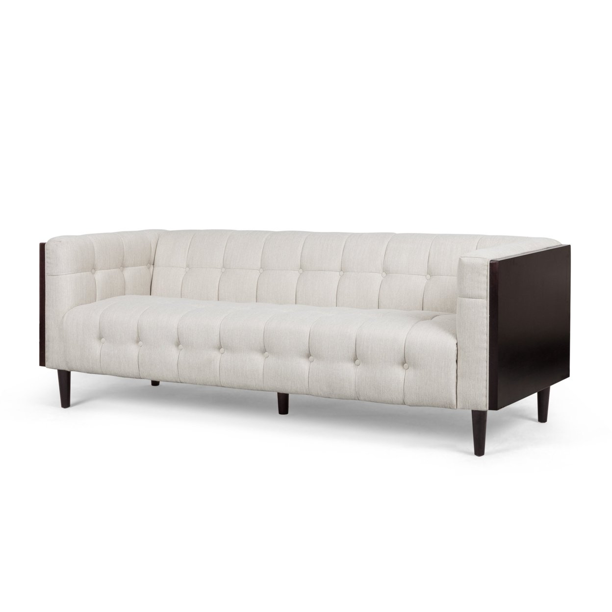 Croton Contemporary Tufted 3 Seater Sofa - Charcoal