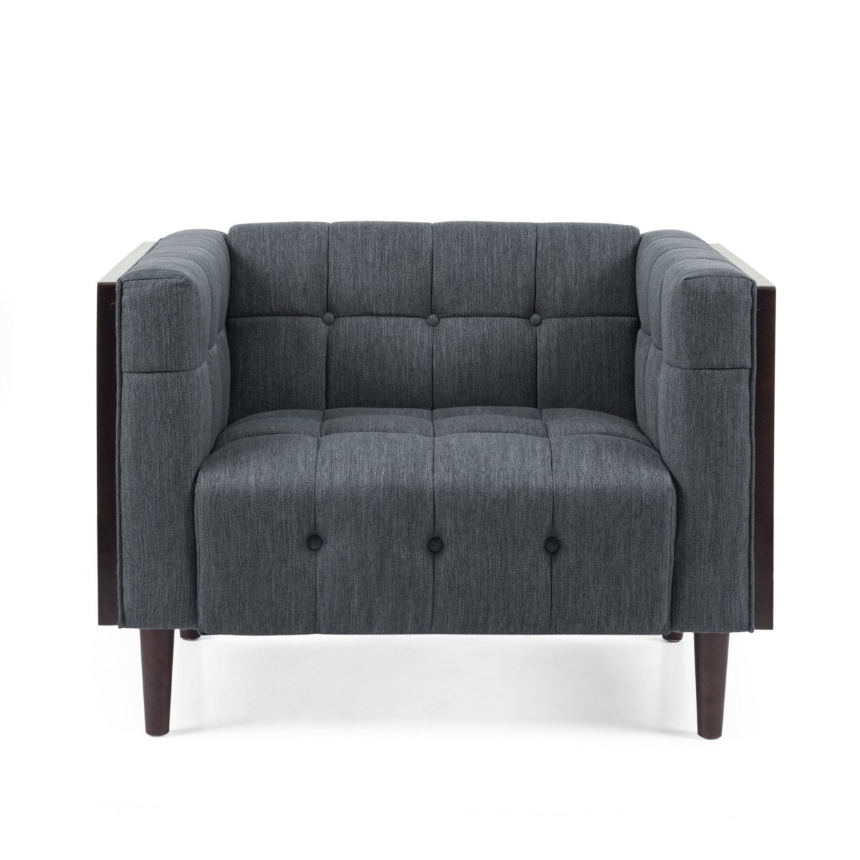 Croton Contemporary Tufted Club Chair - Brown/charcoal