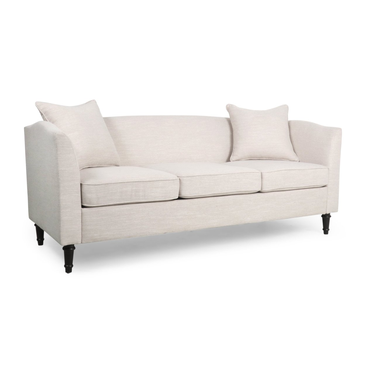Doerun Contemporary Upholstered 3 Seater Sofa - Dark Brown/beige