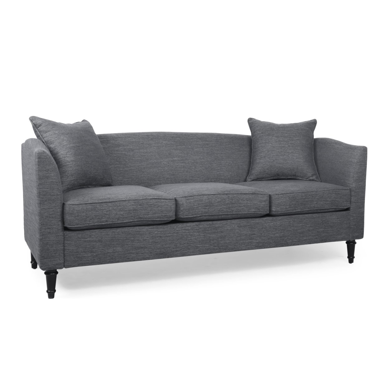 Doerun Contemporary Upholstered 3 Seater Sofa - Dark Brown/beige