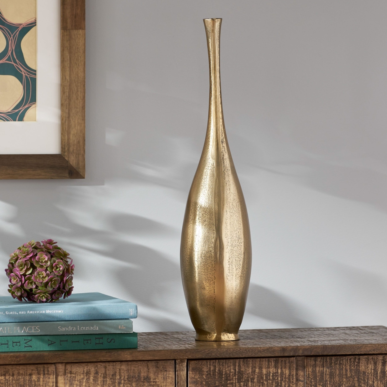Elko Handcrafted Aluminum Decorative Bottle Vase - Medium