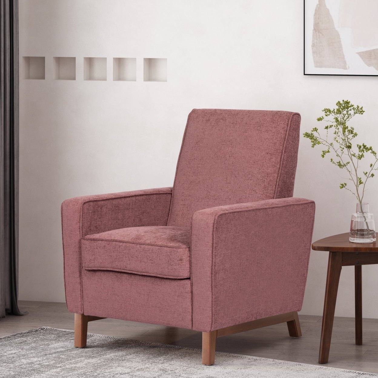Haston Contemporary Upholstered Club Chair - Rose