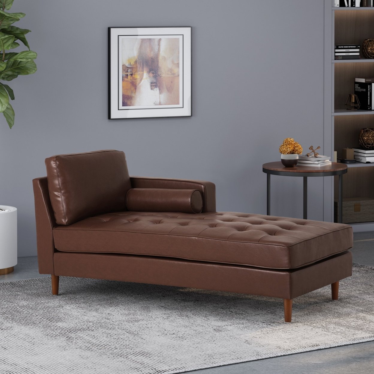 Hixon Contemporary Tufted Upholstered Chaise Lounge - Espresso/dark Brown