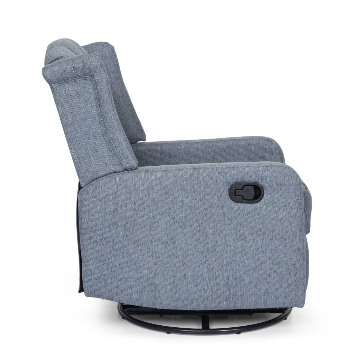 Houck Contemporary Tufted Wingback Swivel Recliner - Black/charcoal