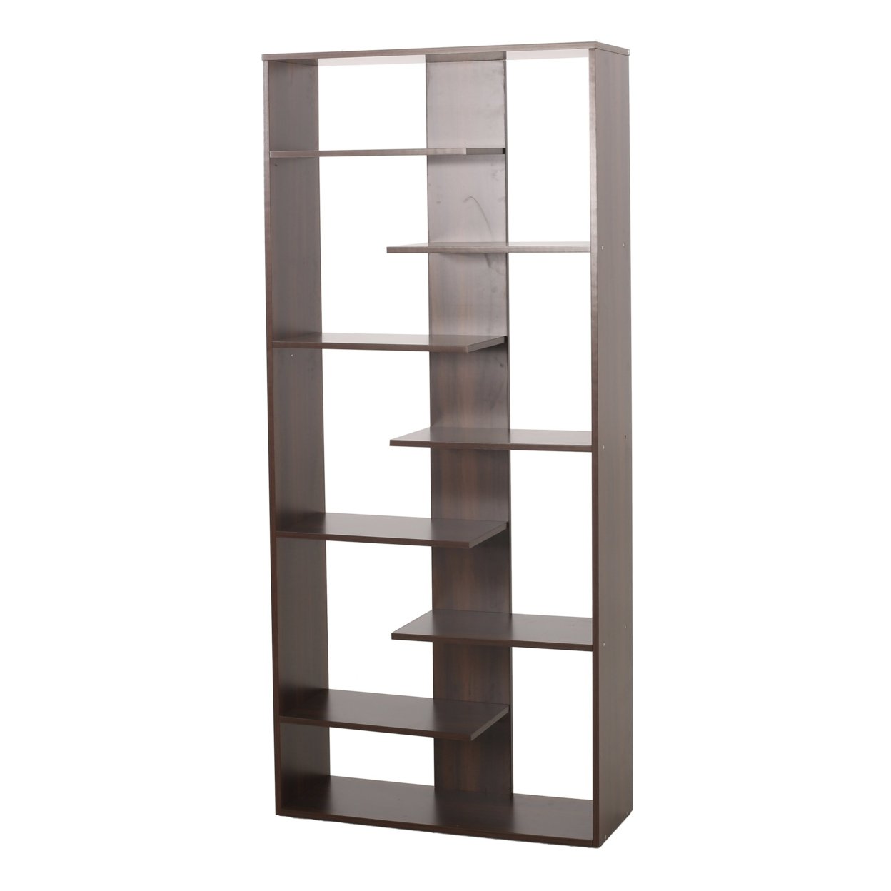 Jakin Modern Geometric High Shelf Bookcase - Dark Grey