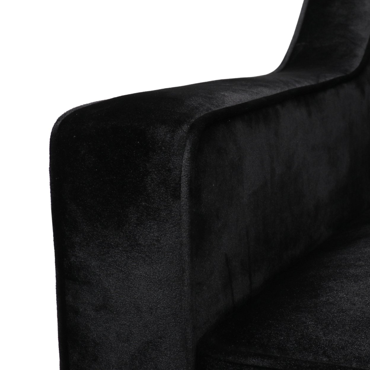 Jameer Modern Glam Tufted Velvet 3 Seater Sofa - Black/dark Brown
