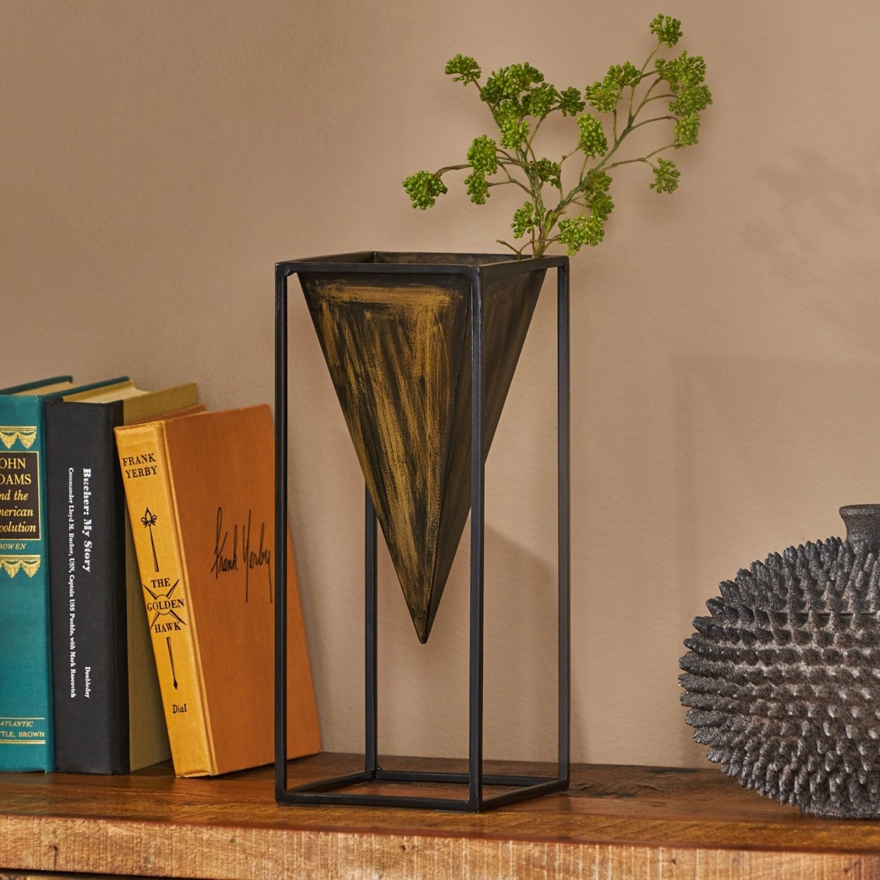 Keyser Handcrafted Iron Decorative Frame Vase - Set Of 2, Large