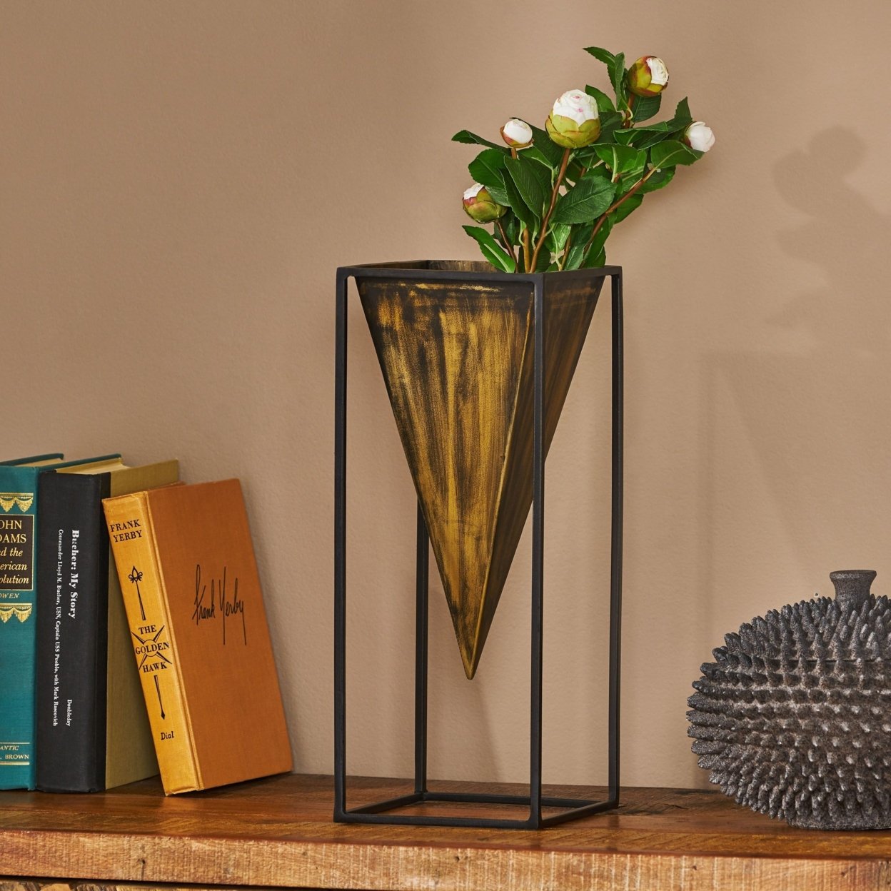 Keyser Handcrafted Iron Decorative Frame Vase - Single, Large