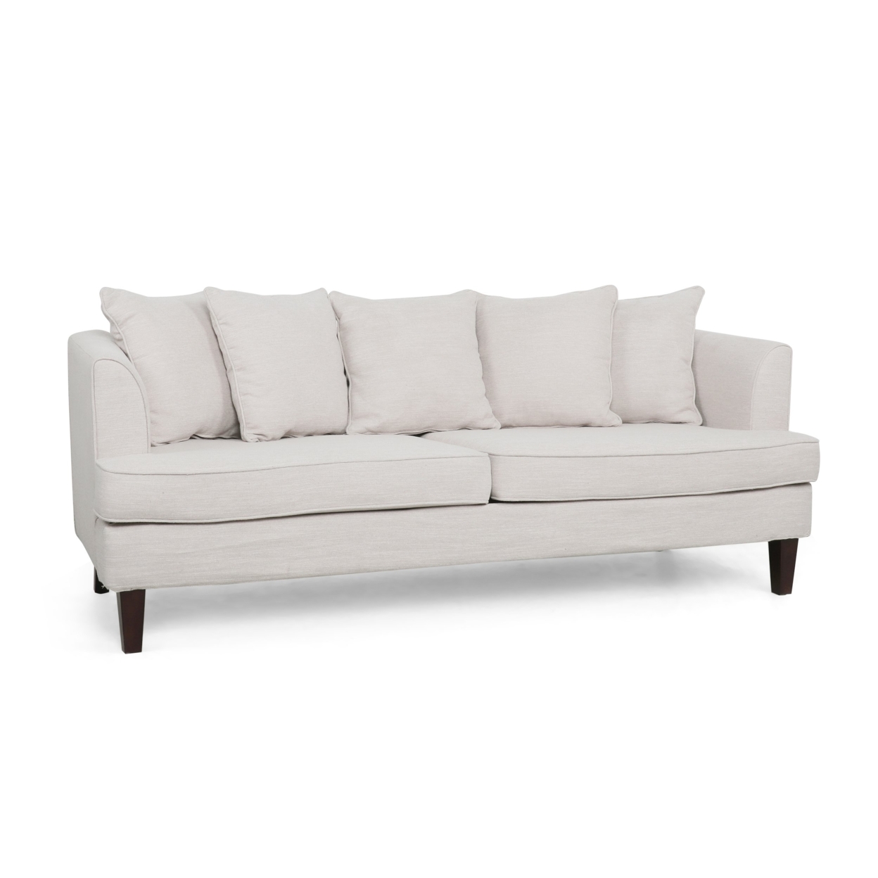 Lilburn Contemporary Pillow Back 3 Seater Sofa - Espresso/beige