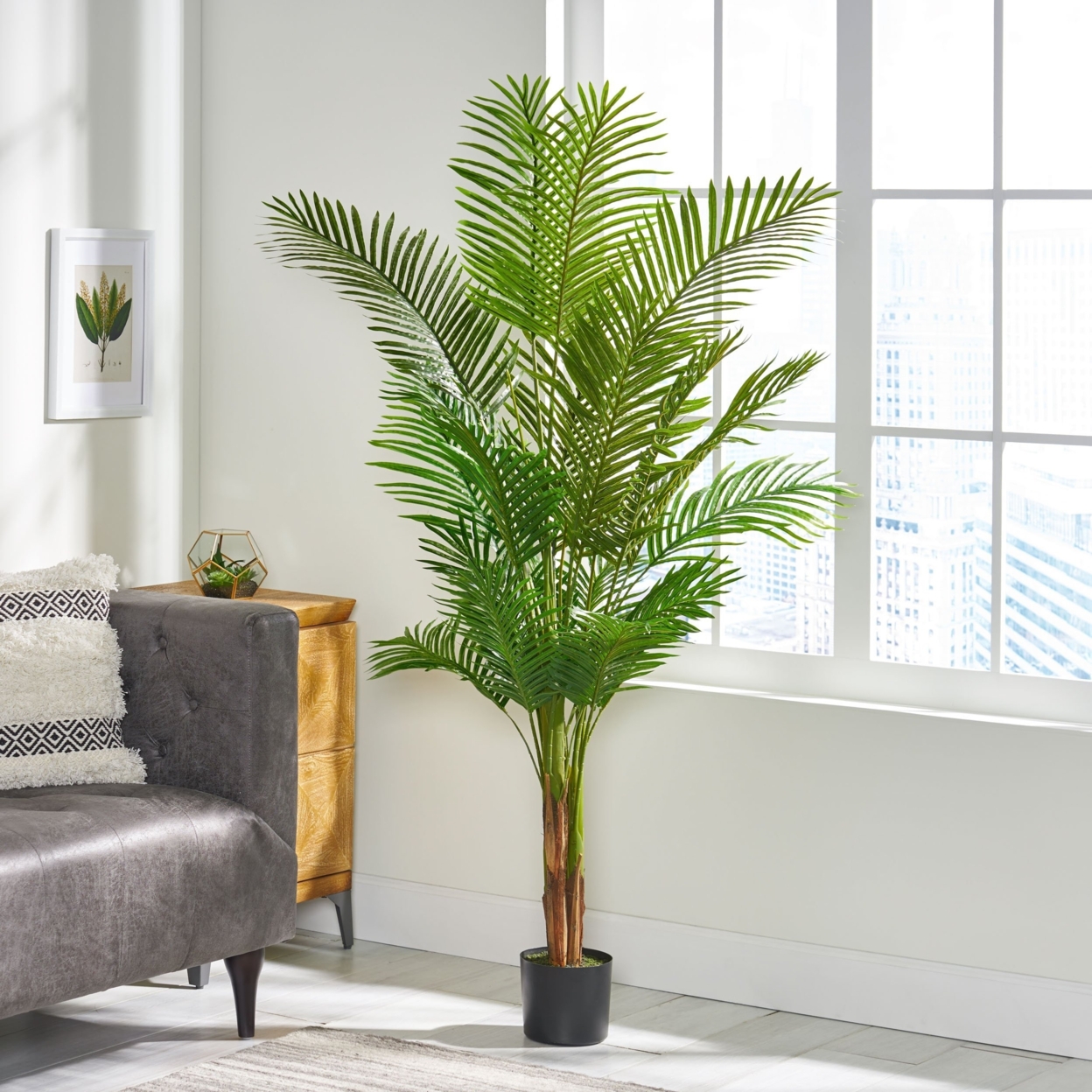 Malheur Artificial Tabletop Palm Tree, Green - 4' X 2.5'