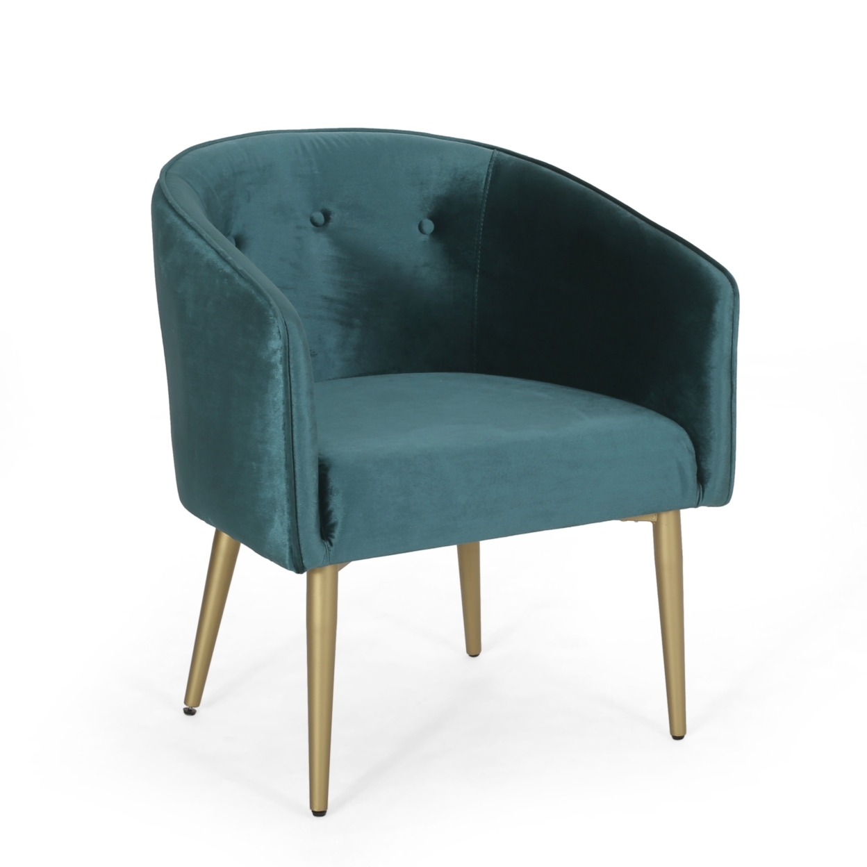 Malinta Modern Glam Tufted Velvet Dining Chair - Gold/teal