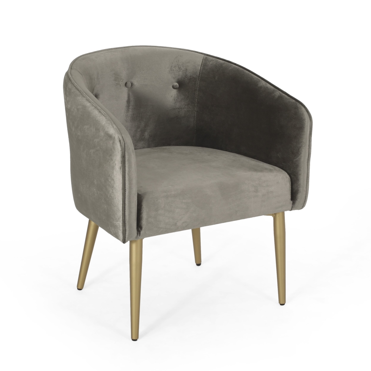 Malinta Modern Glam Tufted Velvet Dining Chair - Gold/grey