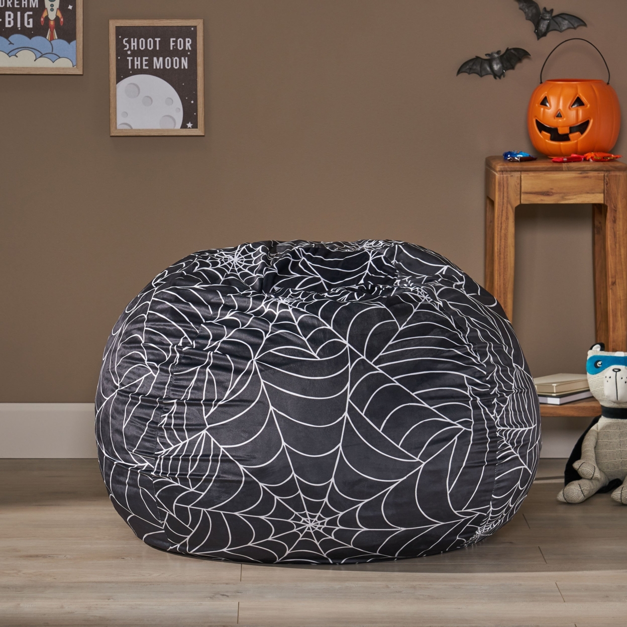 McMullen Modern 3 Ft. Halloween Bean Bag - Spider Webs Pattern