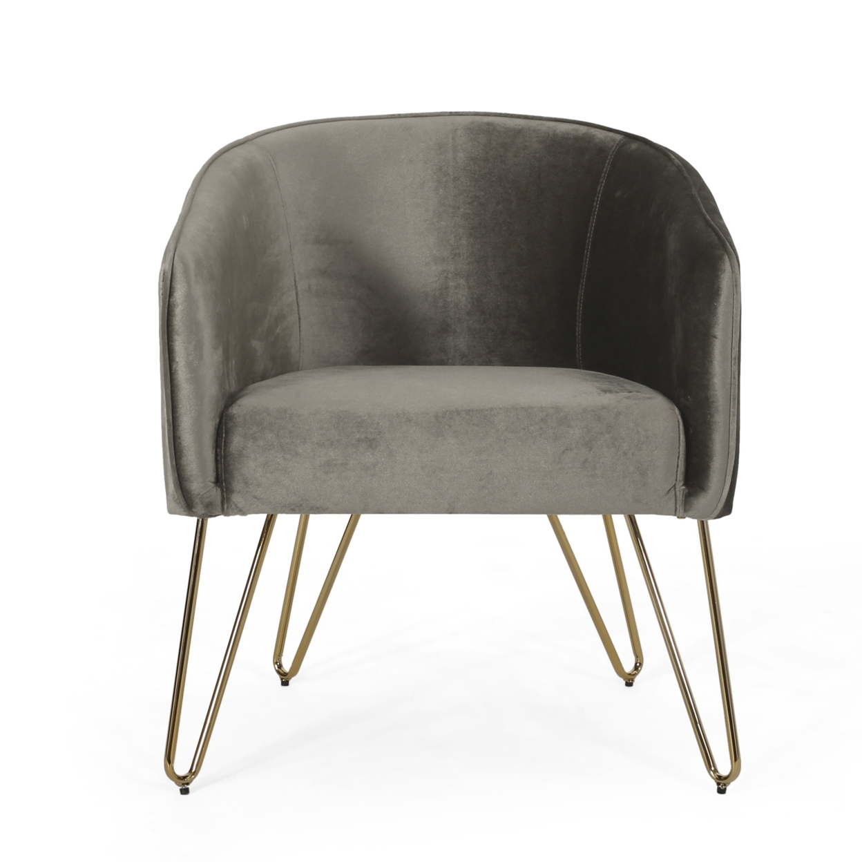 Paul Modern Glam Velvet Club Chair With Hairpin Legs - Gold/teal