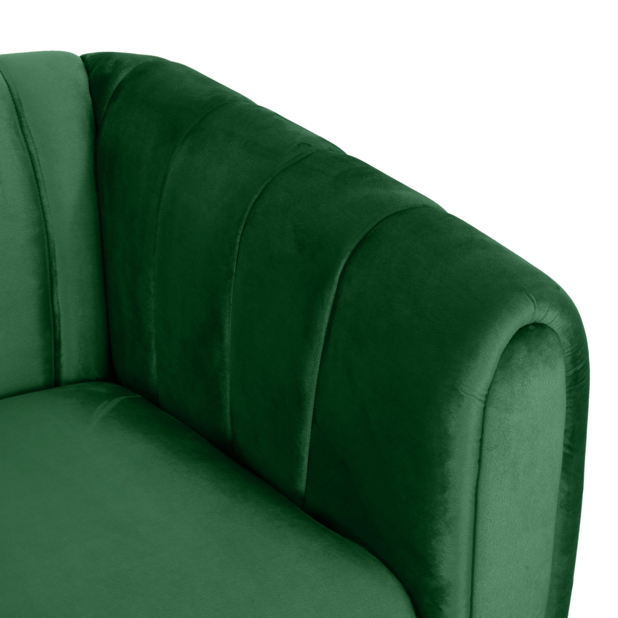 Worden Modern Glam Velvet Channel Stitch 3 Seater Sofa - Emerald