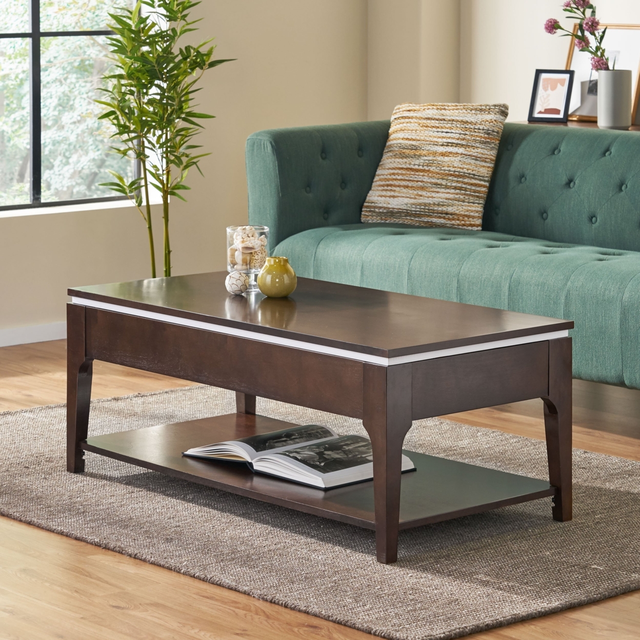 Adeel Transitional Lift-Top Coffee Table - Gray
