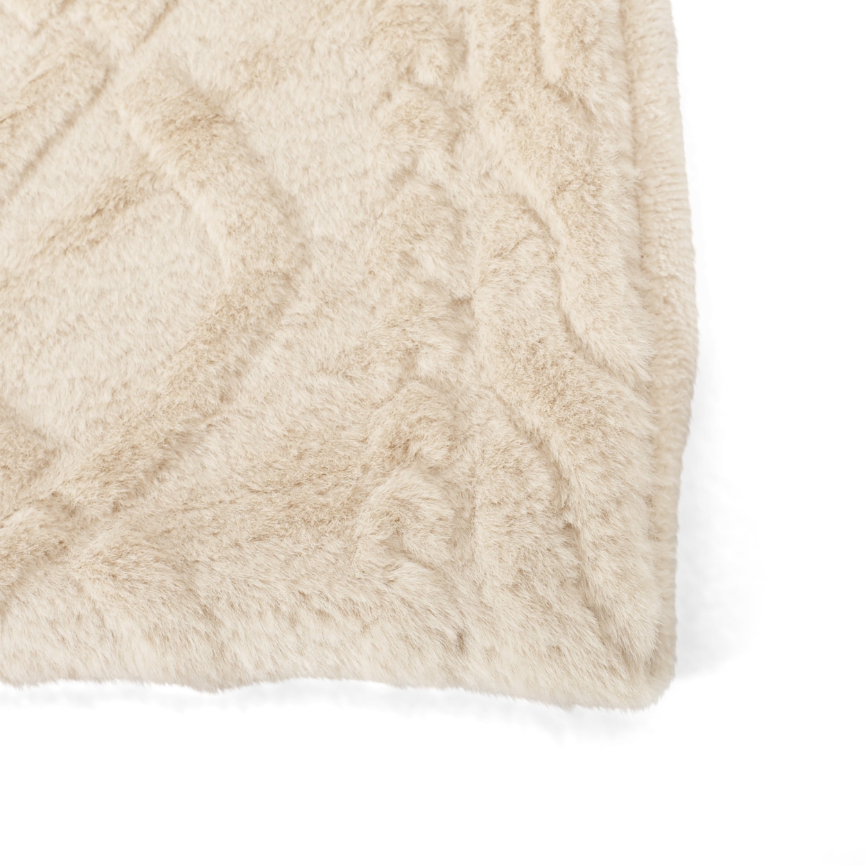 Alric Faux Fur Throw Blanket - Apricot