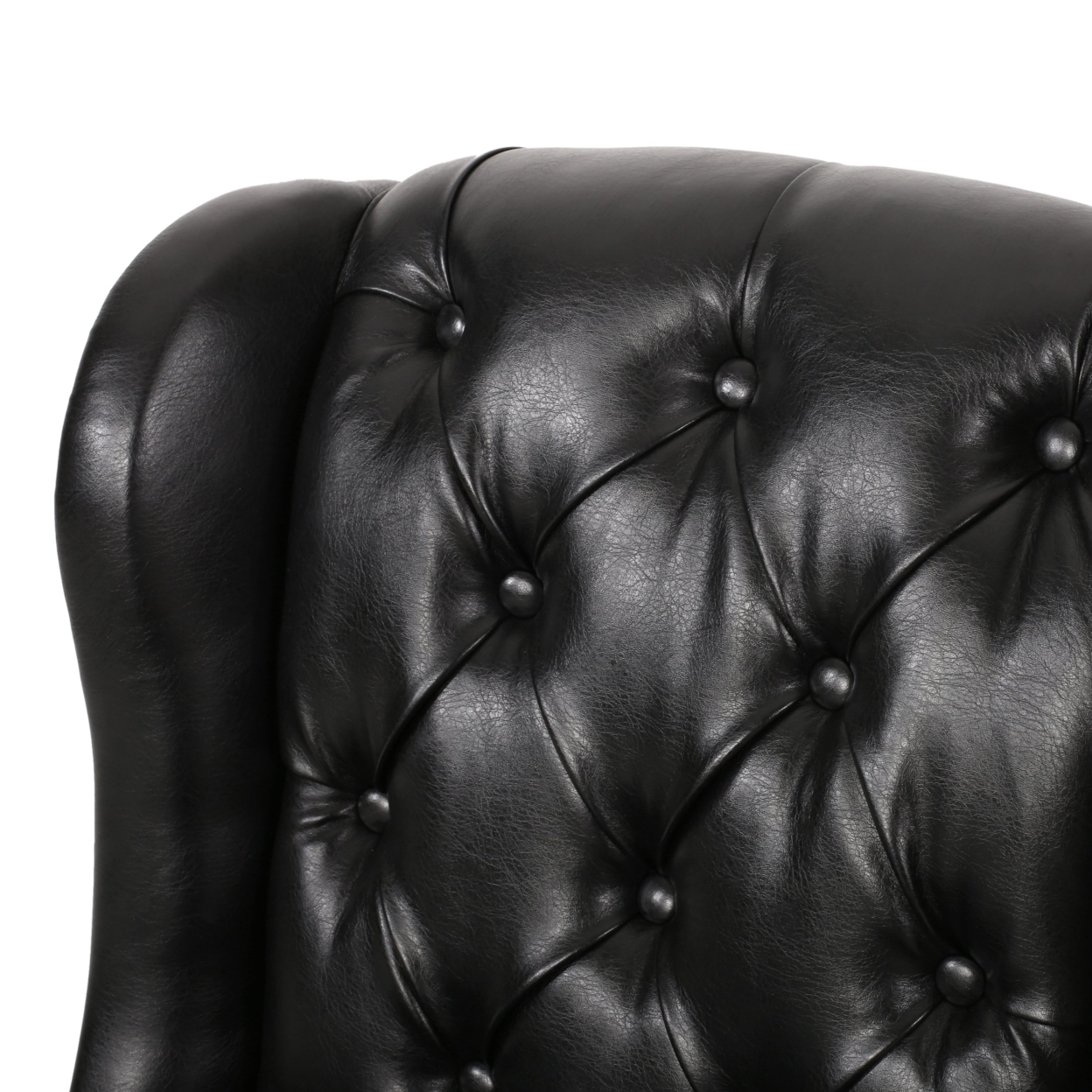 Amar Contemporary Wingback Tufted Swivel Office Chair - Midnight