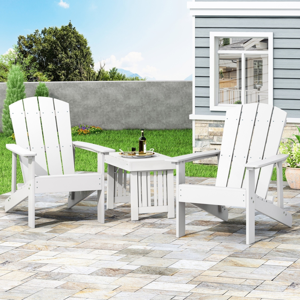 Anastasija Outdoor Adirondack Chairs (Set Of 2) - White