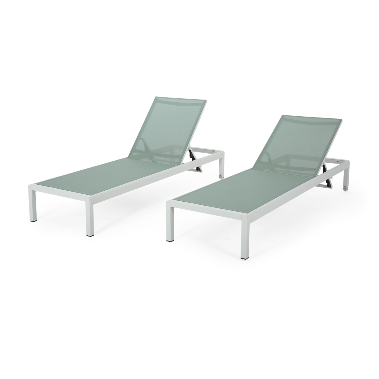 Cherie Outdoor Chaise Lounges (Set Of 2) - Green/white