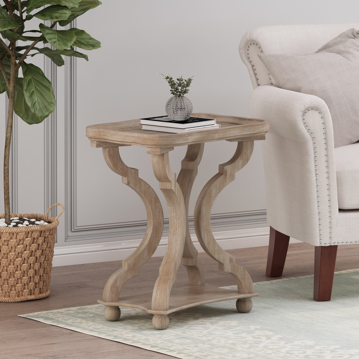 Disney French Country Accent Table With Rectangular Top - Natural