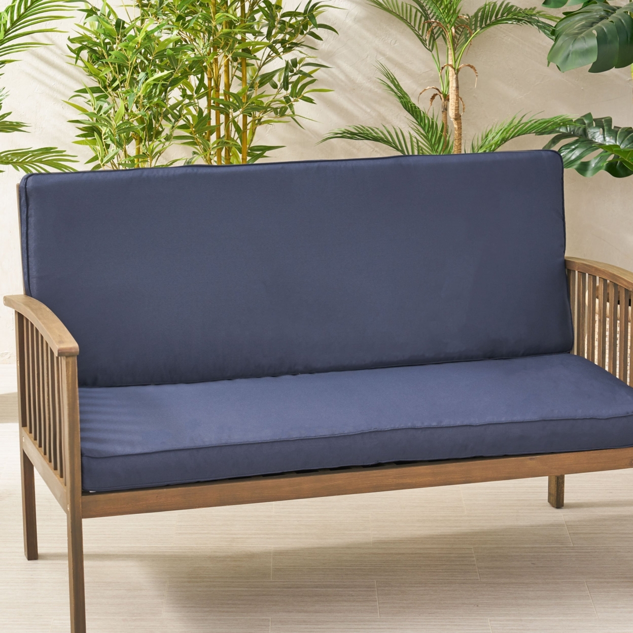 Eydan Outdoor Water Resistant Fabric Loveseat Cushions - Navy Blue