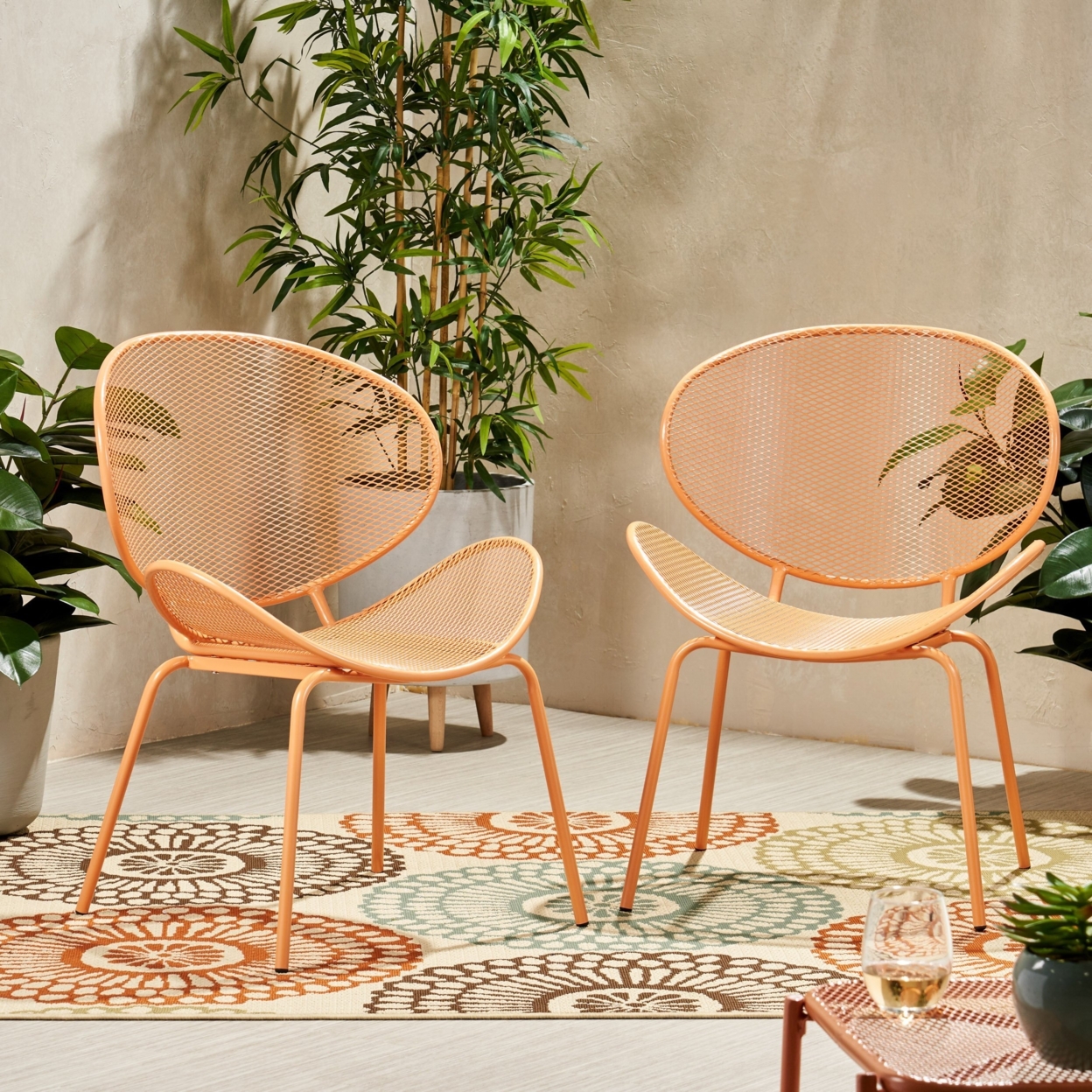 Jailynn Outdoor Dining Chair (Set Of 2) - Matte Orange