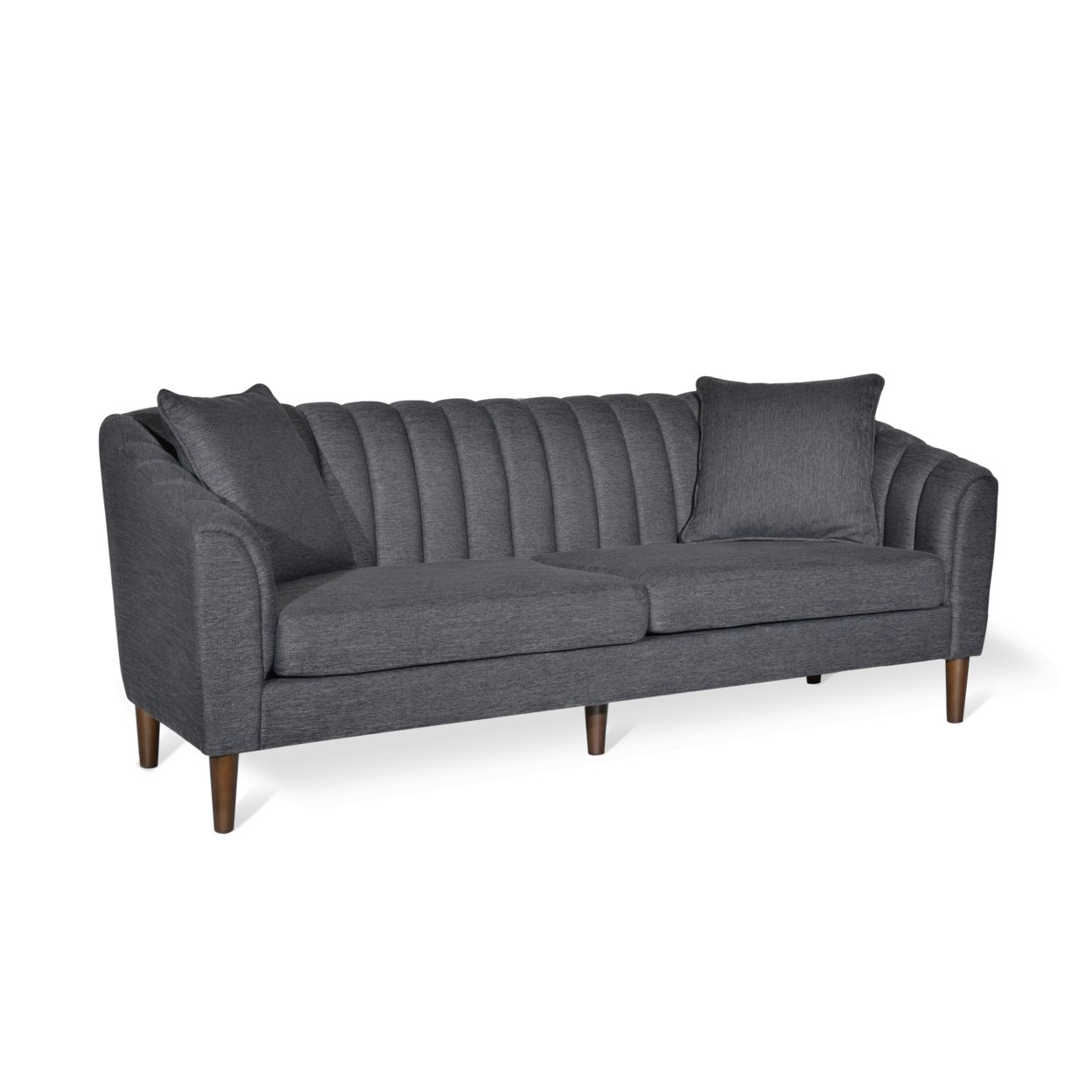 Jeannie Contemporary Fabric 3 Seater Sofa - Charcoal
