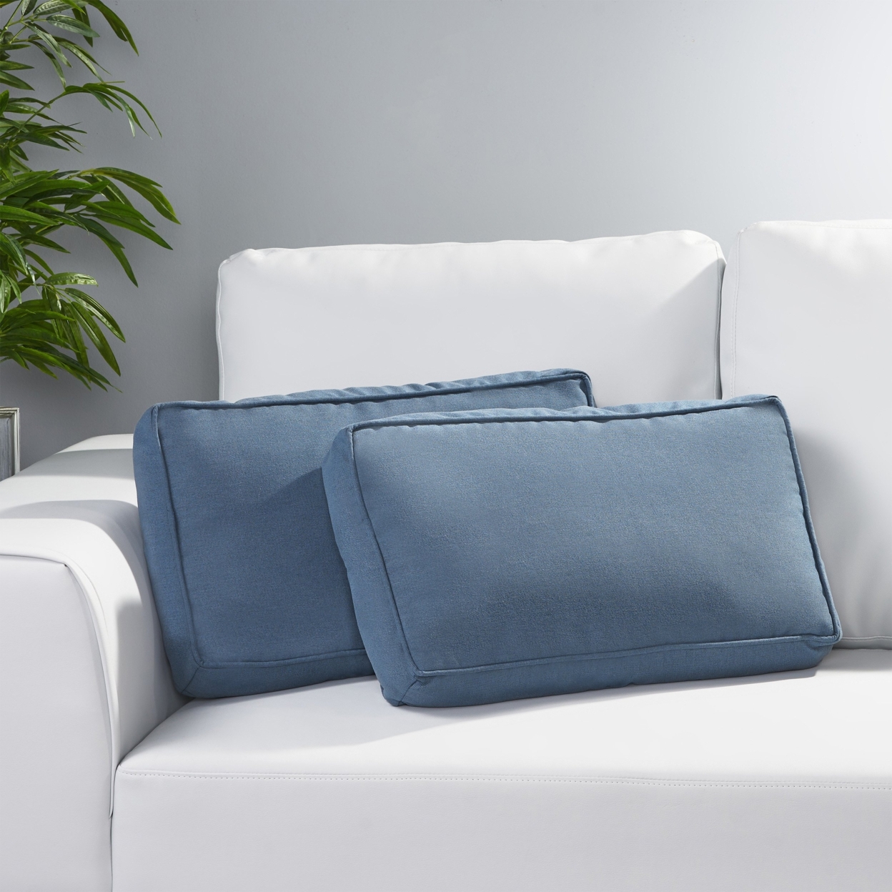Kimani Indoor Rectanglular Water Resistant 12x20 Lumbar Pillows - Blue
