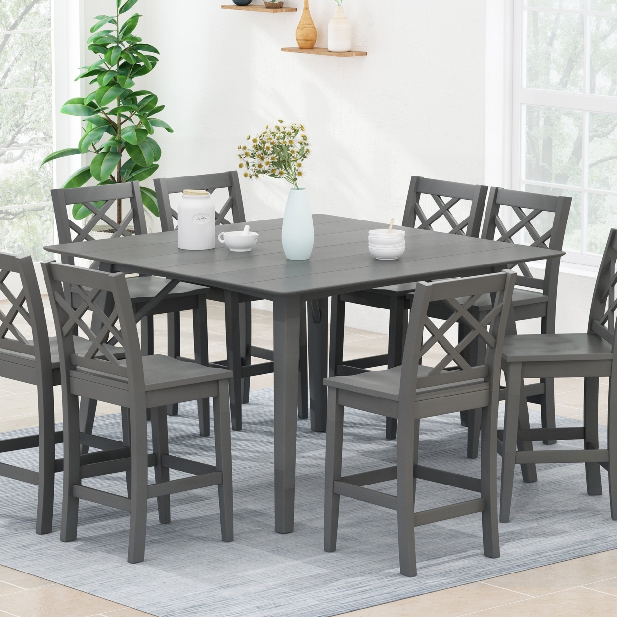 Kristina Modern Counter Table - Gray