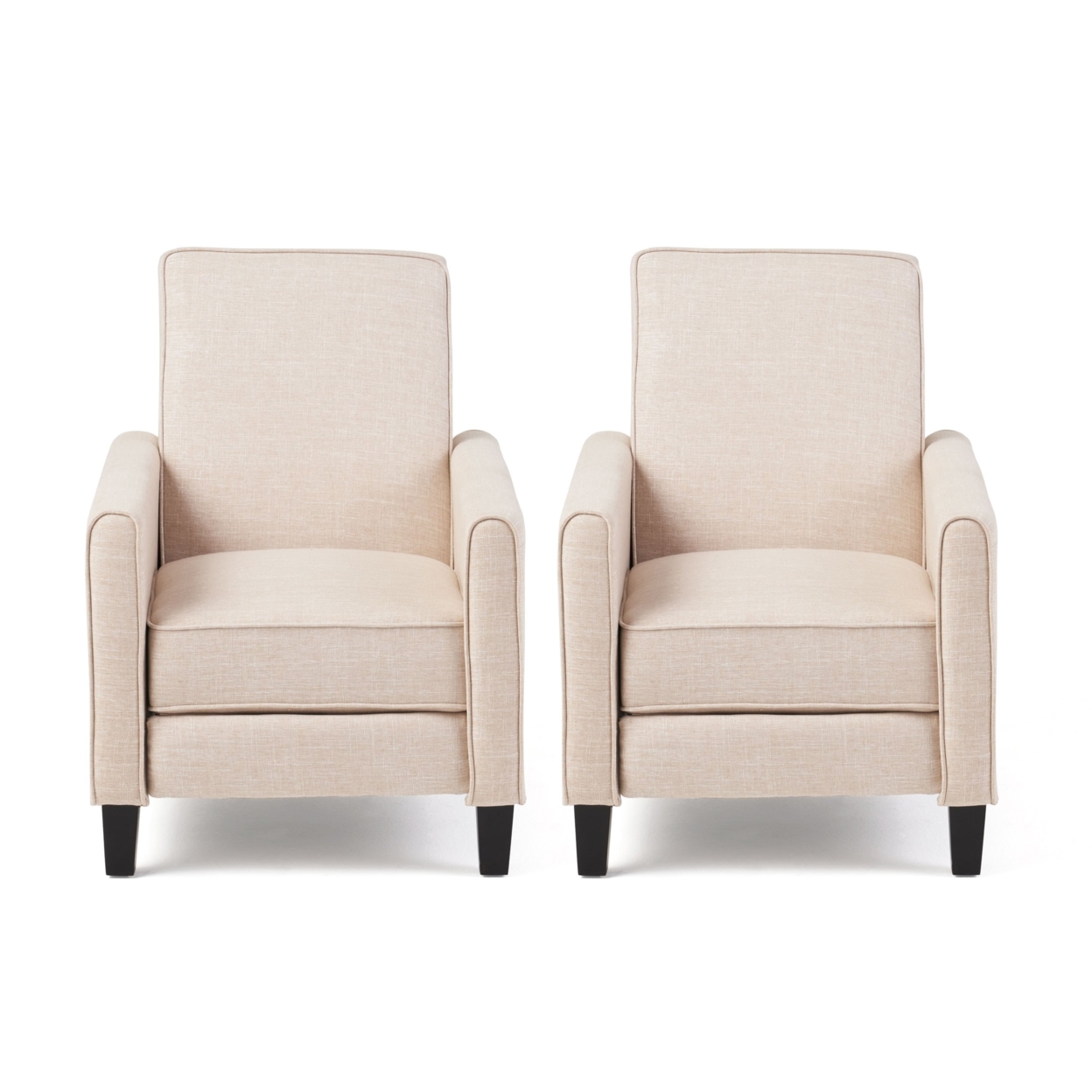 Lucas Contemporary Fabric Recliner (Set Of 2) - Wheat