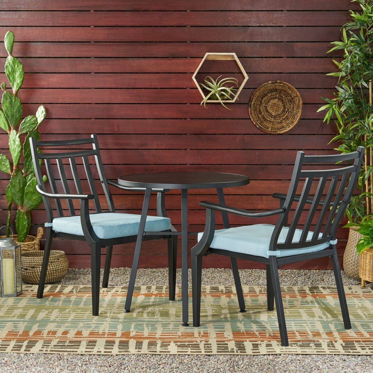 Olive Outdoor 3 Piece Bistro Set With Cushions - Beige