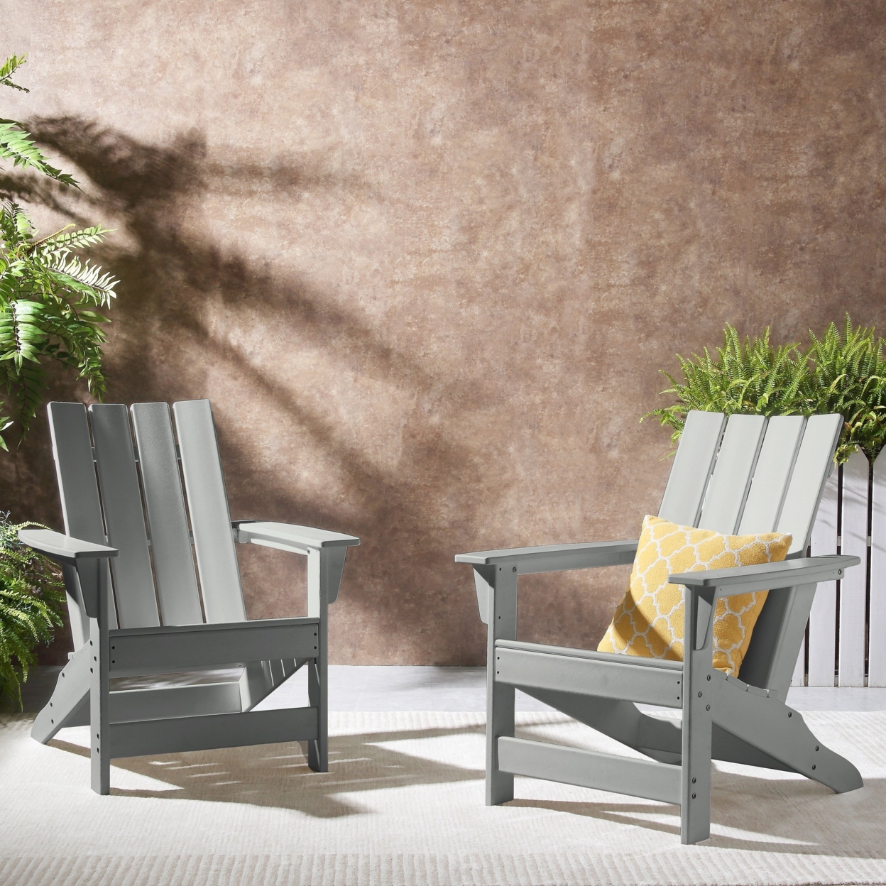 Panagiota Outdoor Contemporary Adirondack Chair (Set Of 2) - White
