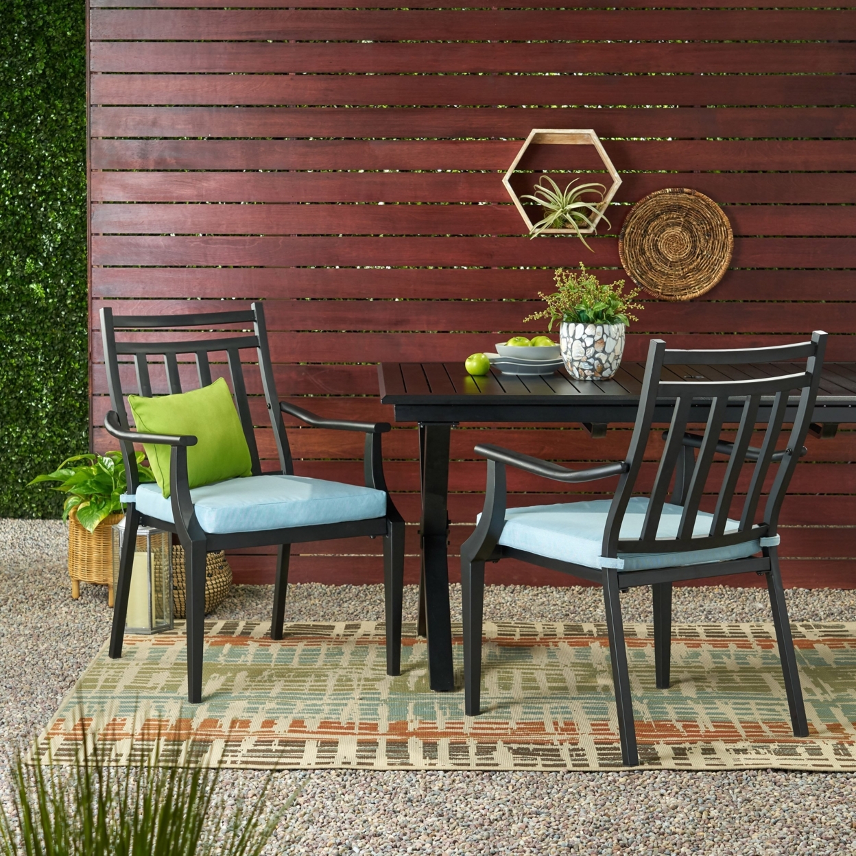 Olive Outdoor Dining Chair With Cushion (Set Of 2) - Light Teal