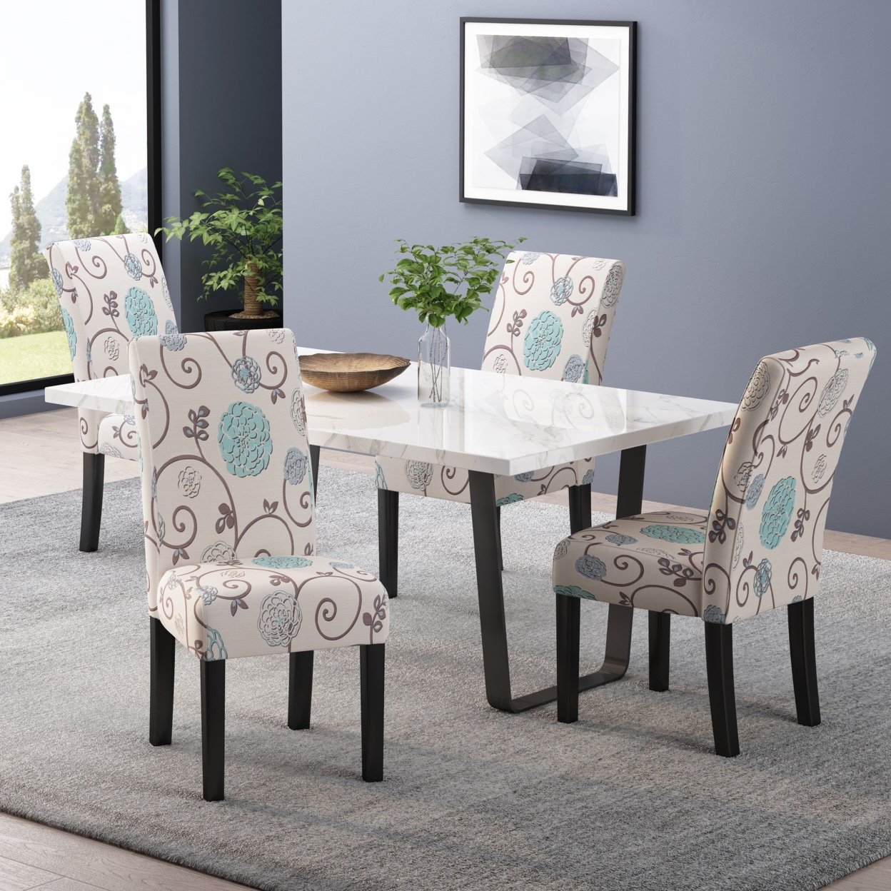 Percival Contemporary Dining Chairs (Set Of 4) - Floral