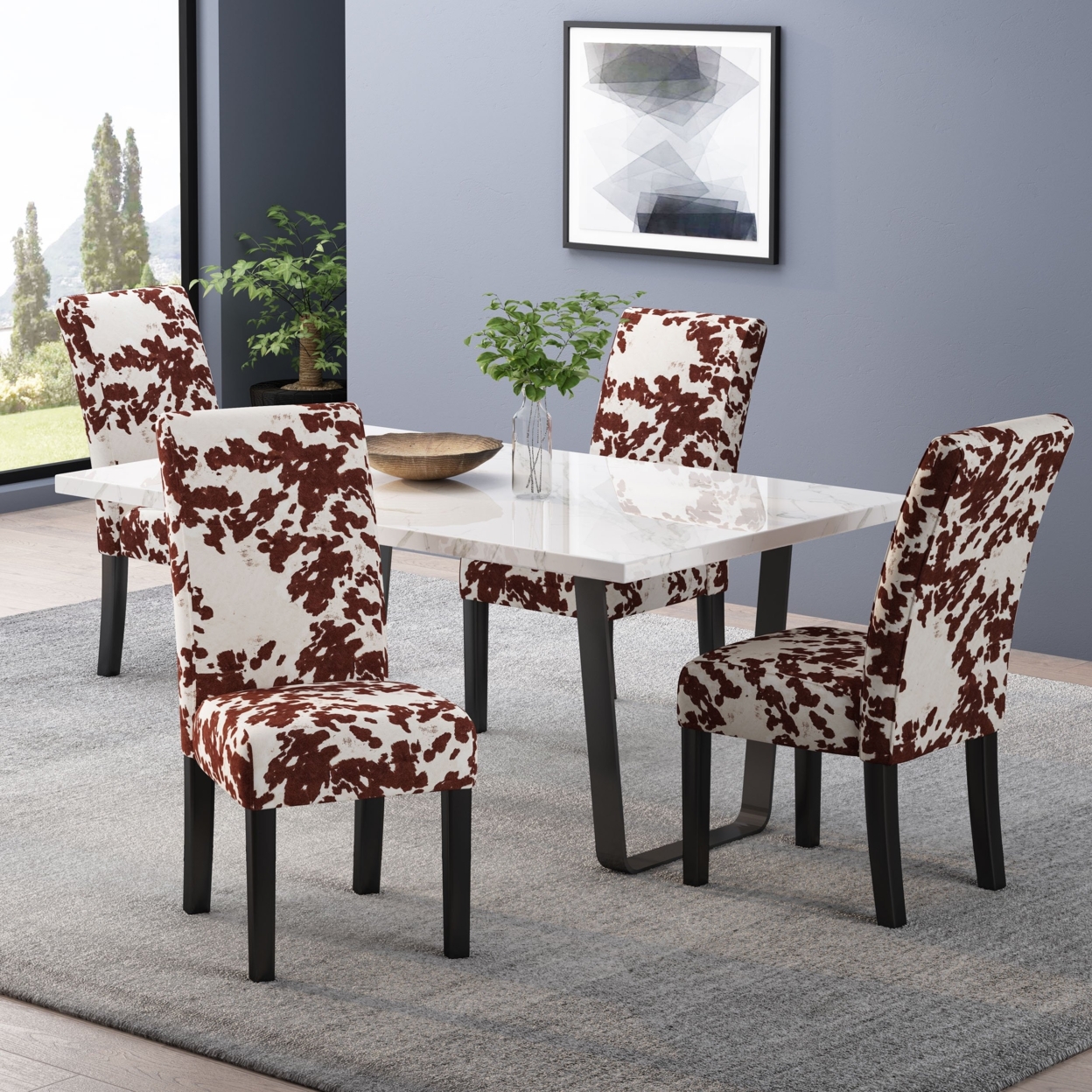 Percival Contemporary Dining Chairs (Set Of 4) - Milk Cow