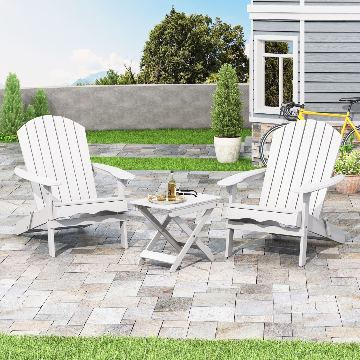 Reed Outdoor 2 Seater Acacia Wood Chat Set - White