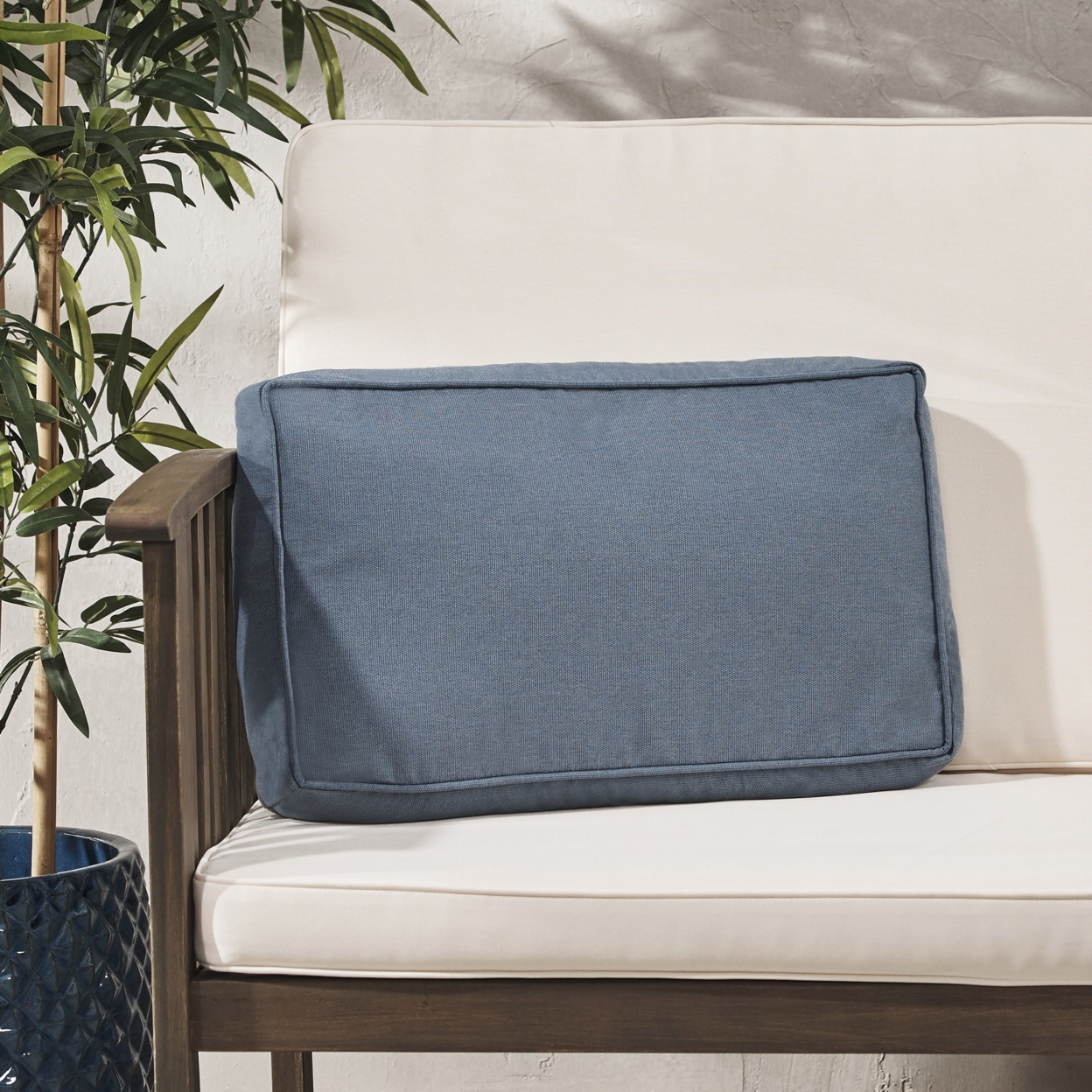 Rydder Coast Outdoor Rectanglular Water Resistant 12x20 Lumbar Pillow - Blue